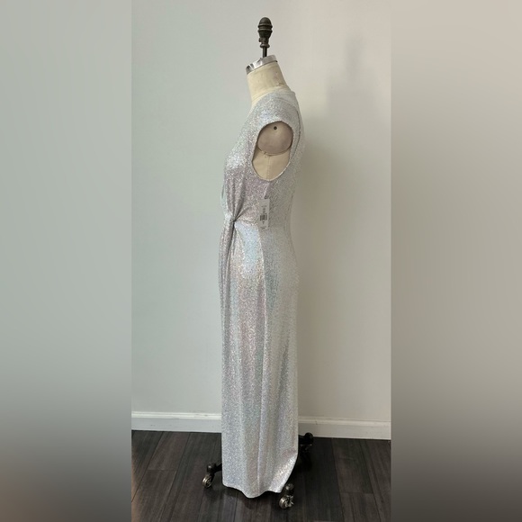 NWT JM Studio White Knit Sequins Maxi Gown - Picture 2 of 7